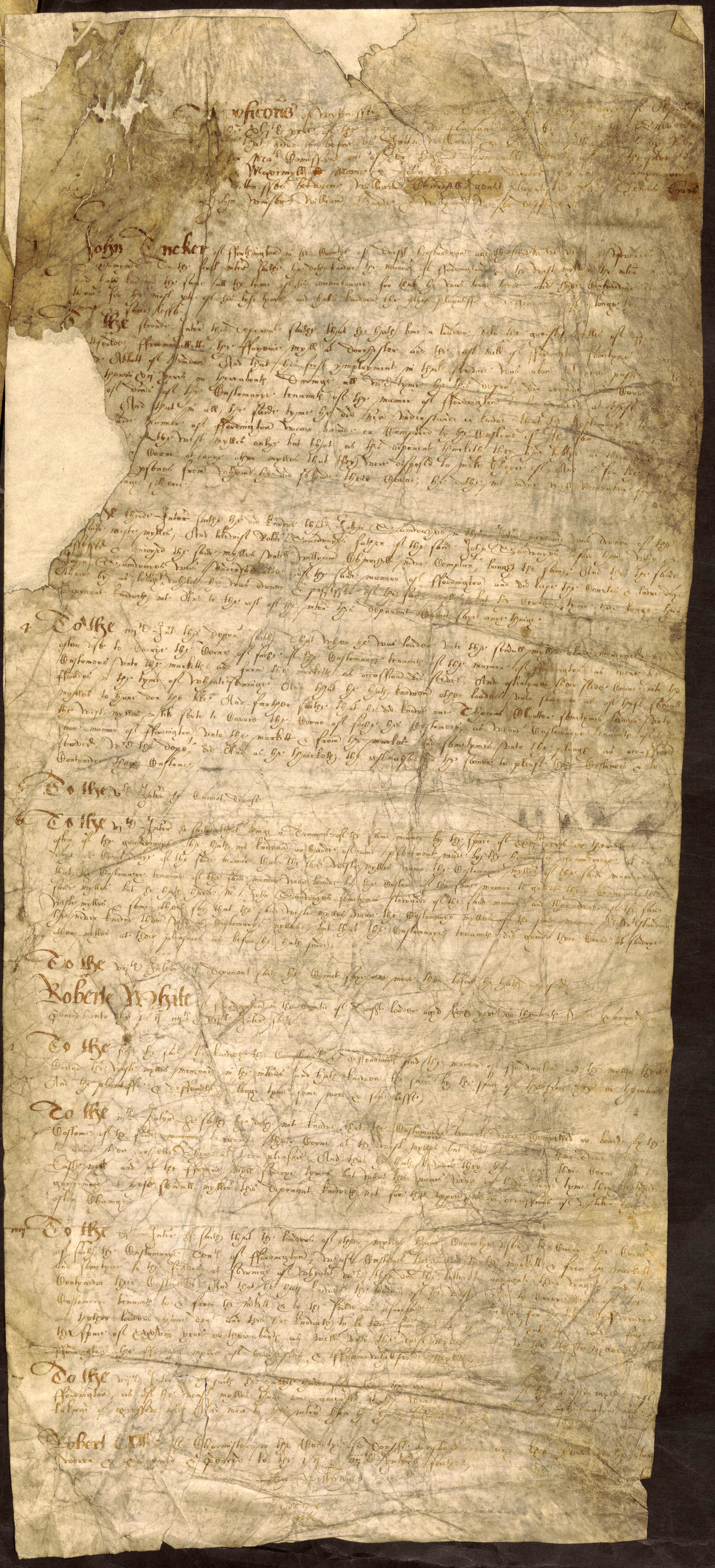 Fordington Manor Churchill v Tennants 1599 Folio 6
