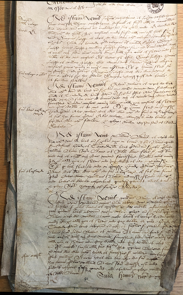 Fordington Manor Court Roll 1599 - Fines and Amercements