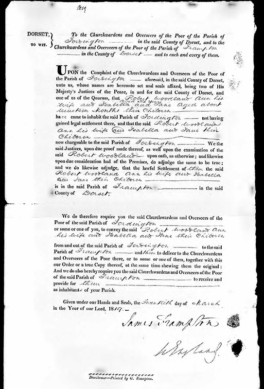Robert Woodland Removal Order 1820