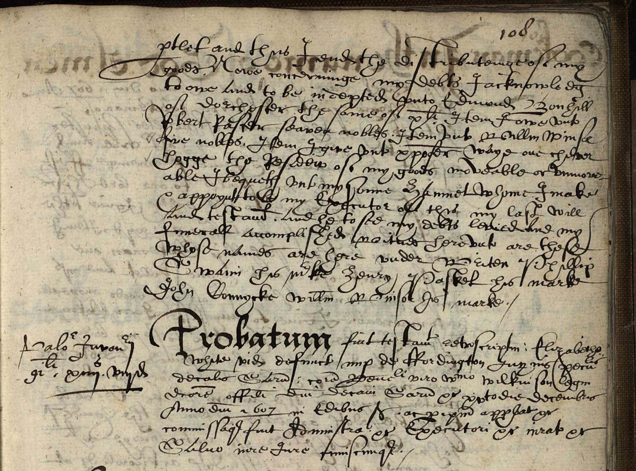 Will of Elizabeth White Widow 1607